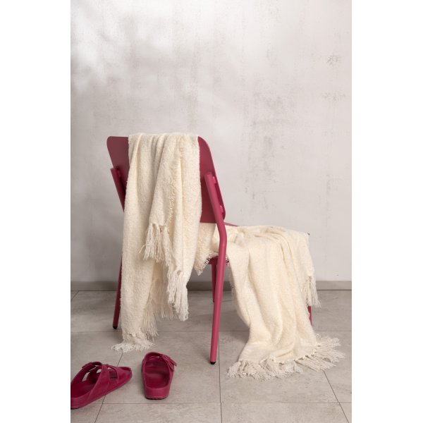 Stein pledd, 130x170 cm - Hvit