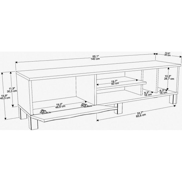 Olyo mediabenk - Valnøtt/hvit Olyo mediabenk - Valnøtt/hvit