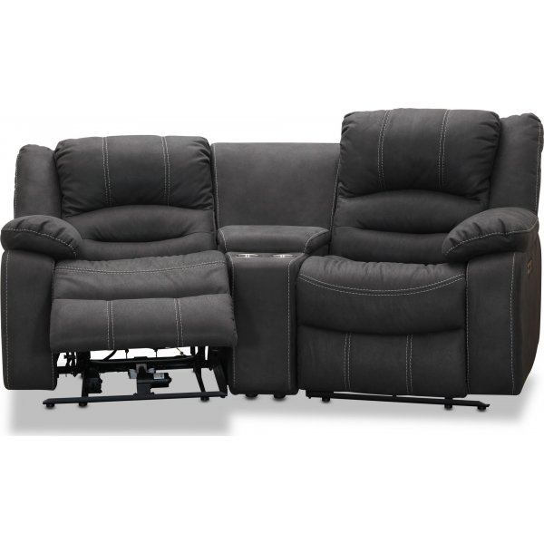 Cinema elektrisk 2-seters sofa med justerbar nakkestøtte - Grå Cinema elektrisk 2-seters sofa med justerbar nakkestøtte - Grå
