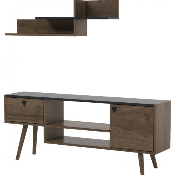 Nida mediebenk - Antrasitt/Valnøtt Nida mediebenk - Antrasitt/Valnøtt