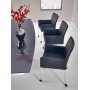 Leslie spisebord 160-250 cm - Hvit/sort