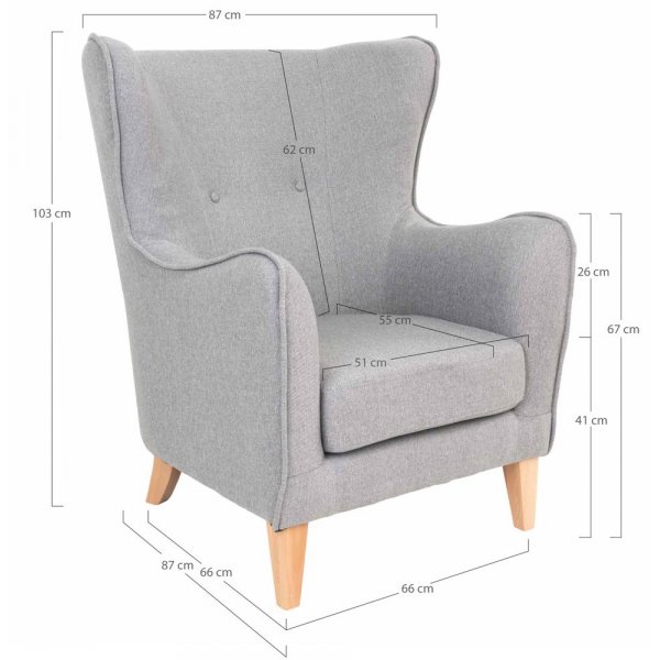 Campo lenestol - Lys grå/bøk Campo lenestol - Lys grå/bøk