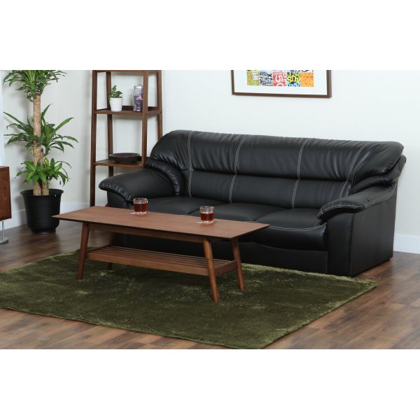 Sofa i svart PVC 3-seter - Dominic Sofa i svart PVC 3-seter - Dominic