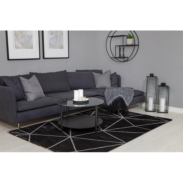 Maskinvevd teppe Diamond Lines - Slv