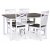 Skagen spisegruppe; klassisk spisebord 140x90 cm - Hvit / brunoljet eik med 4 skagen stoler (Kors i ryggen) med brunoljet eikese