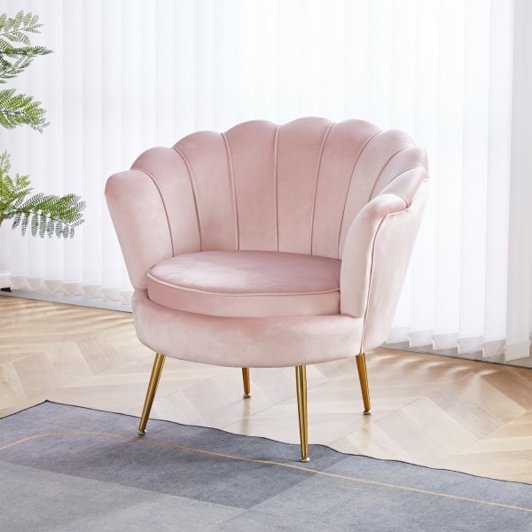 Musslan lenestol - Rosa/messing Musslan lenestol - Rosa/messing