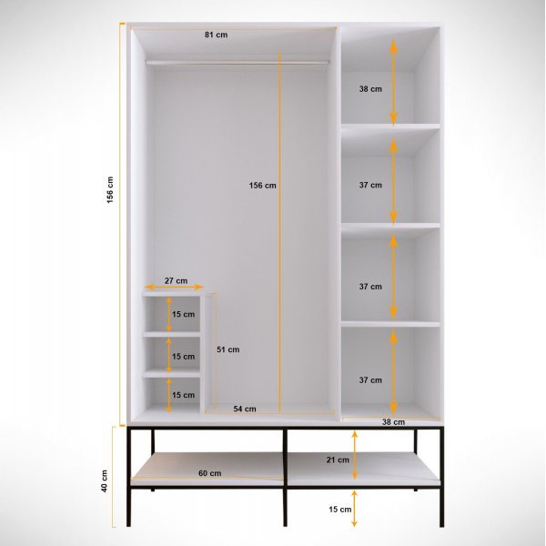 Martin garderobe 126 cm - Hvit Martin garderobe 126 cm - Hvit