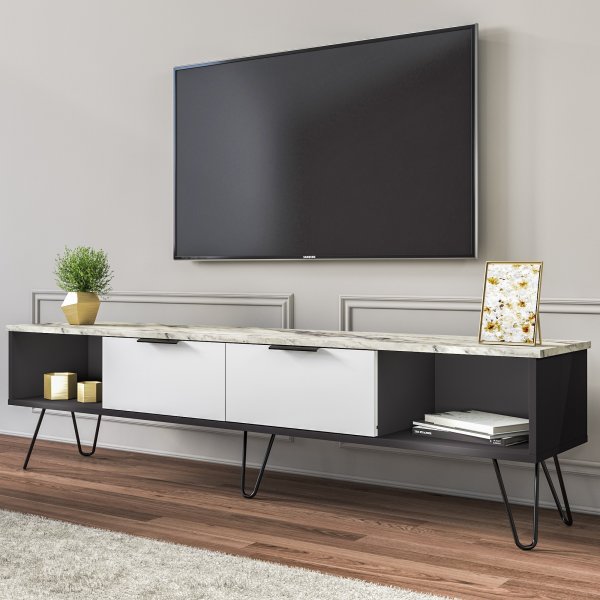 Maribo mediabenk - Sort/hvit