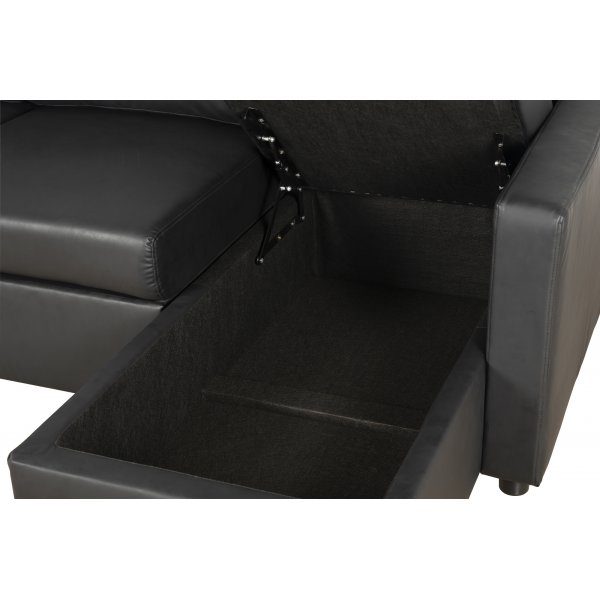 Dream sovesofa med oppbevaring (divansofa) - Antrasitt (økolær) Dream sovesofa med oppbevaring (divansofa) - Antrasitt (økolær)