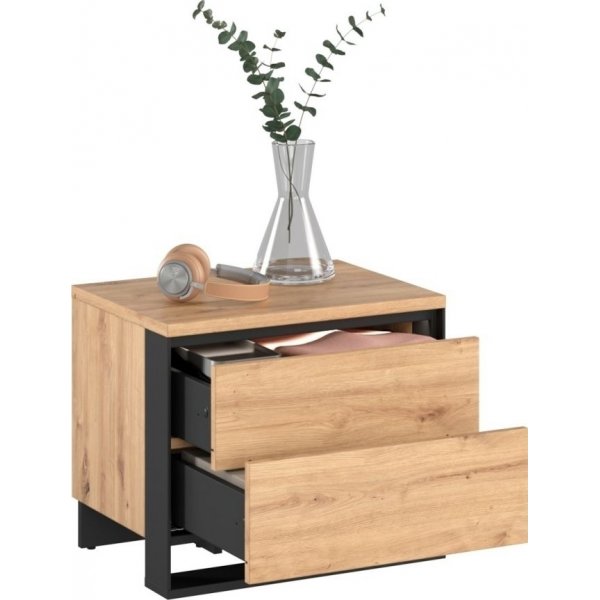 Quant Cuarto nattbord - Artisan eik/sort Quant Cuarto nattbord - Artisan eik/sort