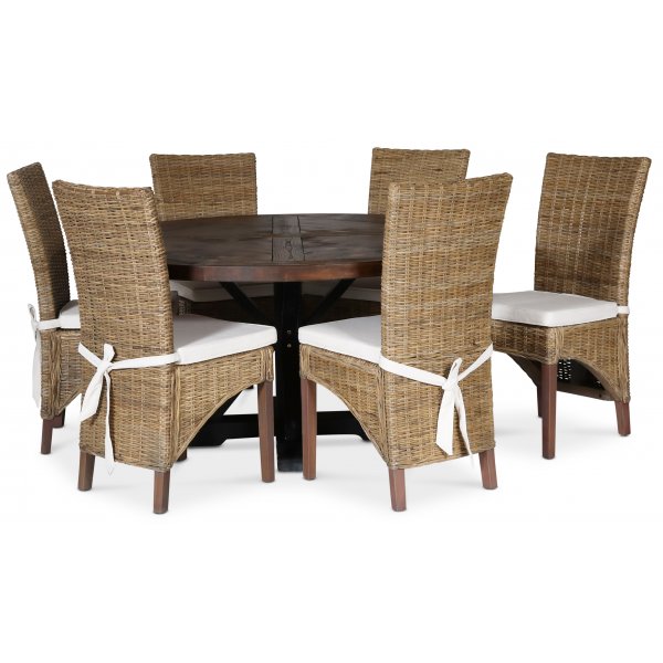 Tuva rundt spisebord Ø120 cm - Brun / Svart Tuva rundt spisebord Ø120 cm - Brun / Svart