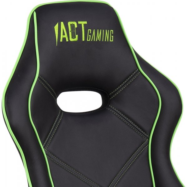 Vayne svart gamingstol med grnne detaljer