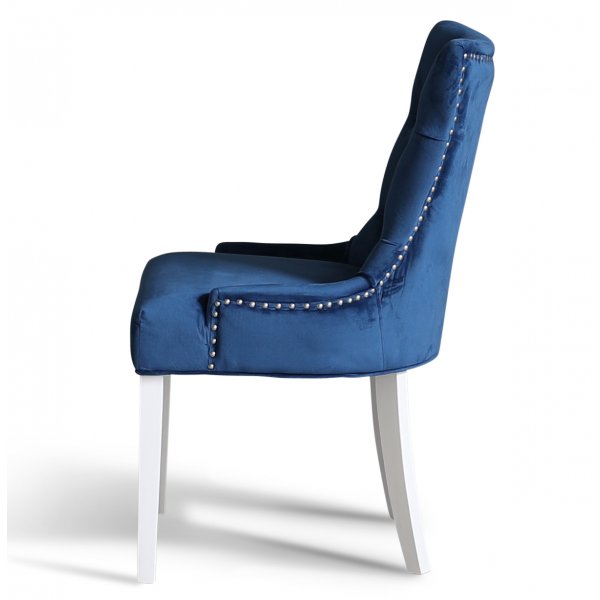 Dalsland spisegruppe: Rundt bord i Eik/Hvit med 4 Blå Tuva stoler Dalsland spisegruppe: Rundt bord i Eik/Hvit med 4 Blå Tuva stoler