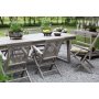Spisegruppe Salt, gr teak: Bord 240 cm inkludert 6 karmstoler i gr teak