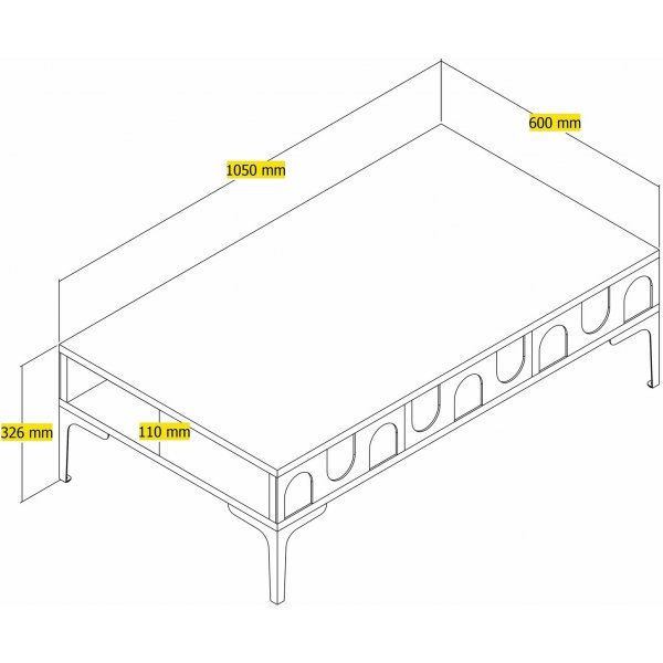 Lyon salongbord 105 x 60 cm - Hvit/svart Lyon salongbord 105 x 60 cm - Hvit/svart