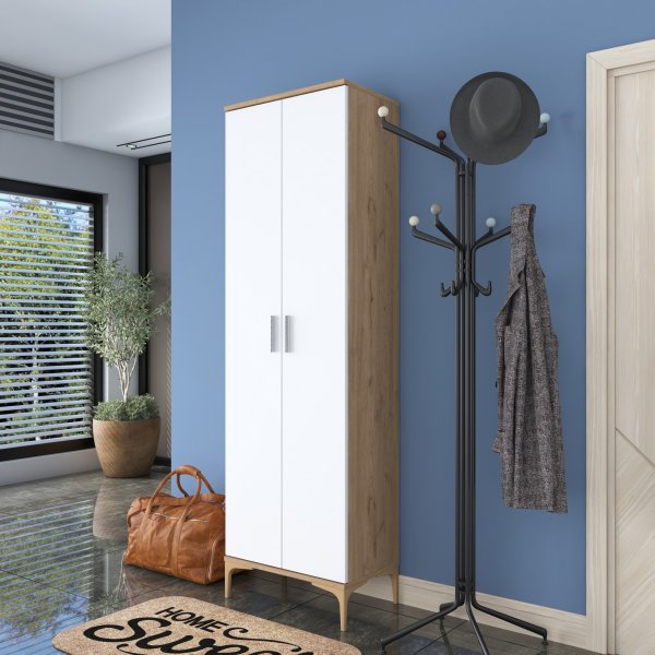 Esa garderobe - Valnøtt/hvit Esa garderobe - Valnøtt/hvit