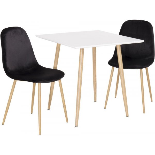 Spisestol Lara - Eikimitation / Svart Flyel