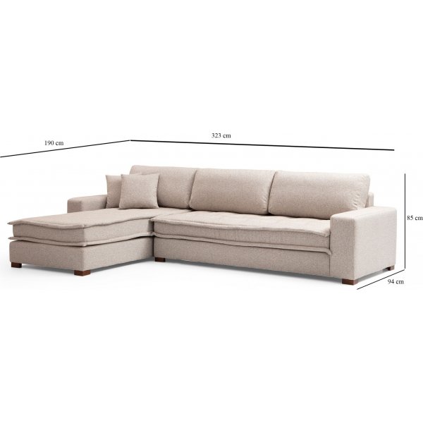 Lena divansofa - Sandbeige