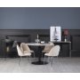 Plaza spisegruppe, marmorbord med 4 st Plaza flyelstoler - Beige/Krom/svart
