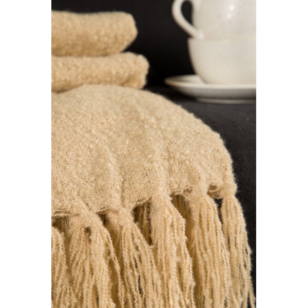 Sten pledd, 130x170 cm - Sand