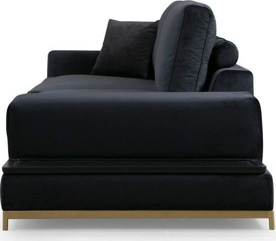 Line 4-seters sofa med sidebord - Svart