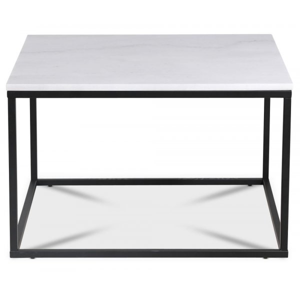 Accent stuebord 75 - Hvit marmor / Svart
