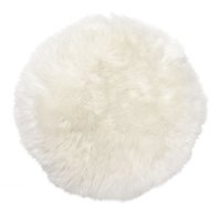 Gently rund stolpute - Hvitt saueskinn Gently rund stolpute - Hvitt saueskinn