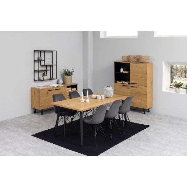 Mallow spisebord 190 cm - Eik/sort Mallow spisebord 190 cm - Eik/sort
