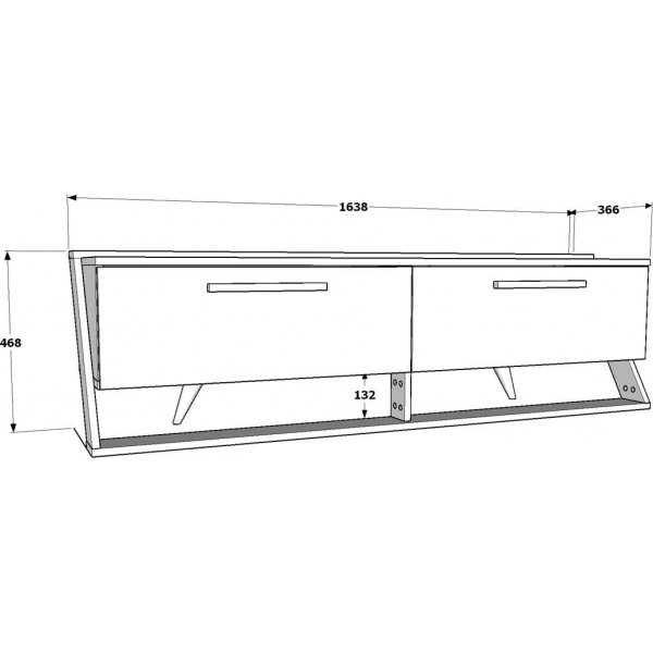Astryd mediabenk - Hvit/valnøtt Astryd mediabenk - Hvit/valnøtt