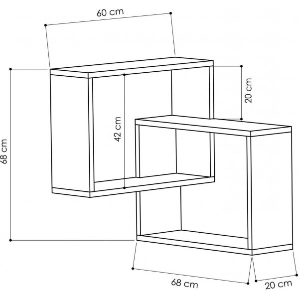Ring vegghylle - Hvit/antrasitt Ring vegghylle - Hvit/antrasitt