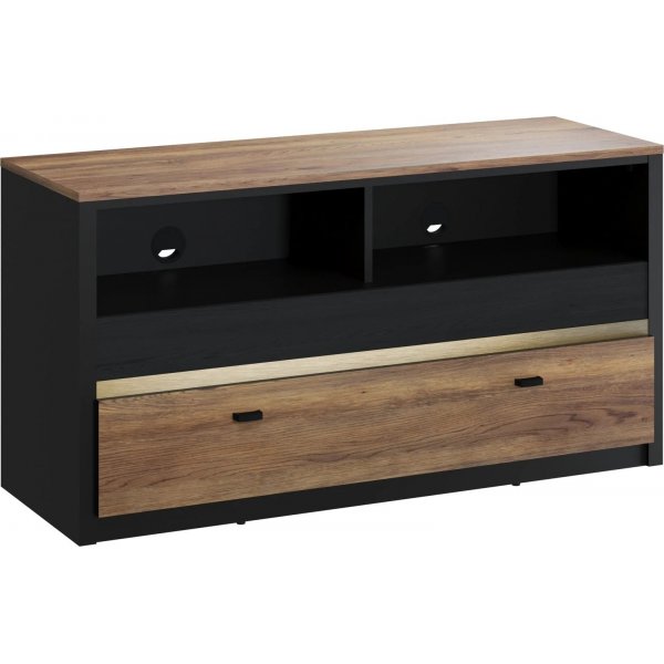 Belize mediabenk 120 cm - Versailles eik/sort