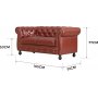 Chesterfield sofa 2-seter i brun PU