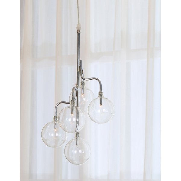 Kule vinduslampe - Krom / Glass