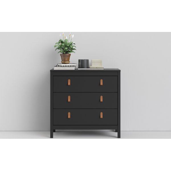 Madrid kommode med 3 skuffer - Sort