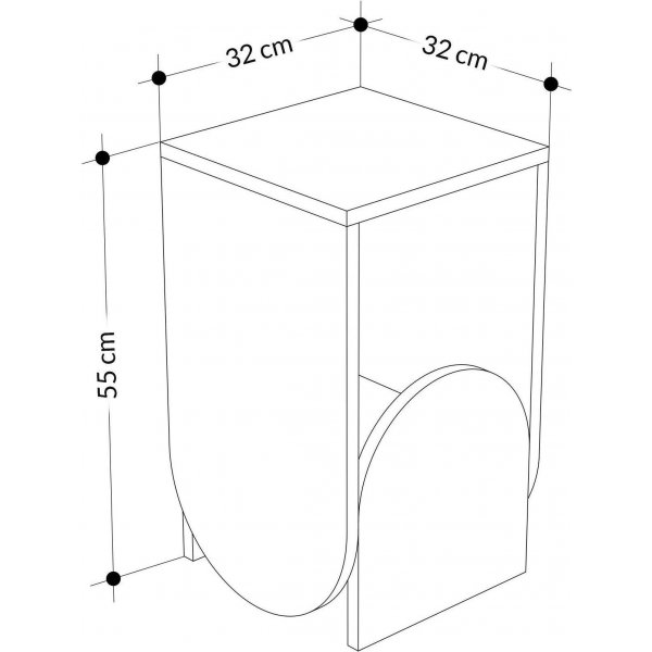 Nun sidebord - Hvit/sennepsgul Nun sidebord - Hvit/sennepsgul