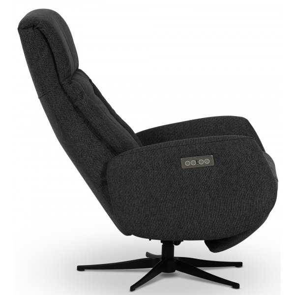 Marbäck lyx recliner- lenestol (2 el-motorer) innebygget fotskammel - Mørkegrått tøystoff Marbäck lyx recliner- lenestol (2 el-motorer) innebygget fotskammel - Mørkegrått tøystoff