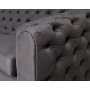 Tiffany 3-seter chesterfield - Antrasittgr (flyel) / Messing