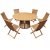 Nord friluftsgruppe; Rundt spisebord 150 cm med 6 stoler i eukalyptus
