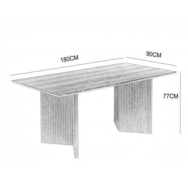 Crossby spisebord 180x90 cm - Mrk brunbeiset eik
