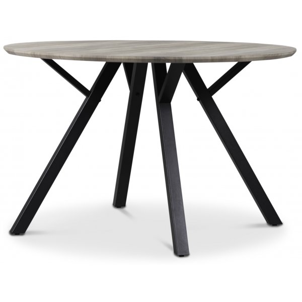 Smokey spisegruppe, rundt spisebord med 4 Dalsland lenestol - Grå farget eik / svart + 4.00 x Stolpute Smokey spisegruppe, rundt spisebord med 4 Dalsland lenestol - Grå farget eik / svart + 4.00 x Stolpute