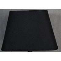 Linne oval lampeskjerm 24,5 cm - Svart Linne oval lampeskjerm 24,5 cm - Svart