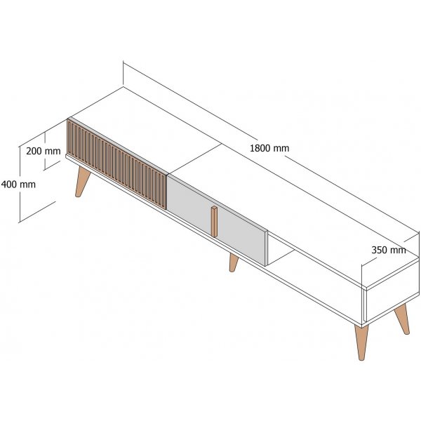 Milan TV-stativ - Valnøtt/travertin Milan TV-stativ - Valnøtt/travertin