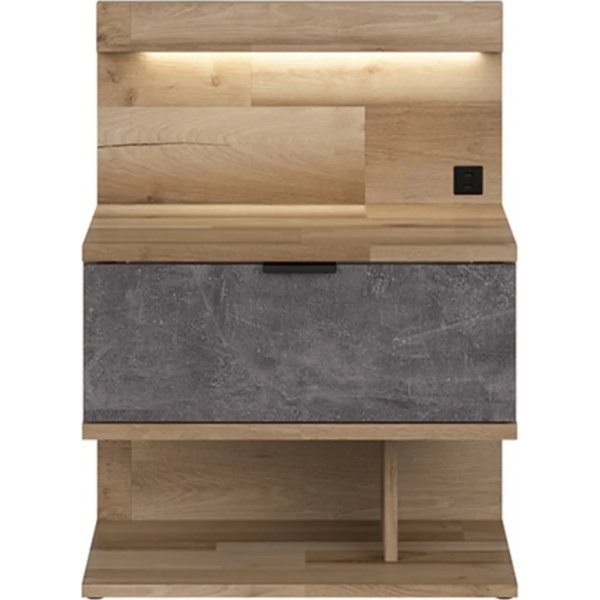 Arica nattbord venstre - Eik/grå Arica nattbord venstre - Eik/grå