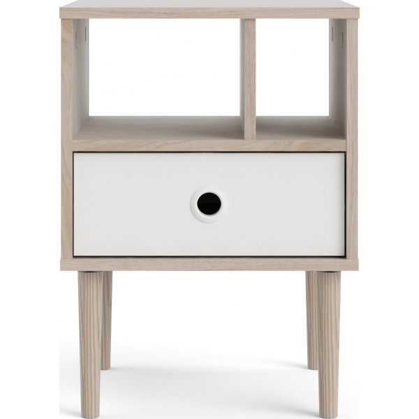 Rome nattbord - Hickory/hvit