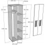 Asimo garderobe 60 x 44,6 x 183 cm - Hvit
