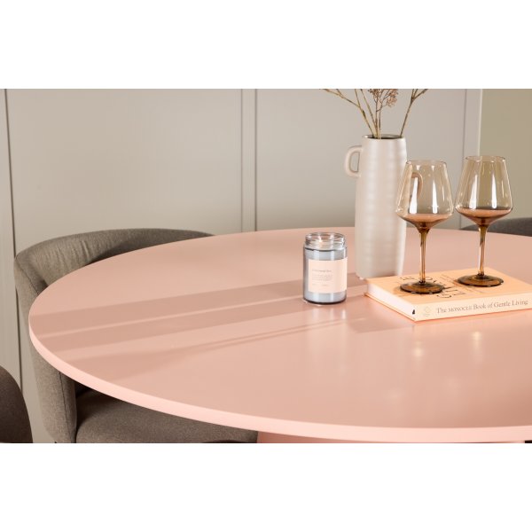 Spisebord Lanzo med 4 Edina stoler - Sort/brun/rosa + 4.00 x Stolpute Spisebord Lanzo med 4 Edina stoler - Sort/brun/rosa + 4.00 x Stolpute