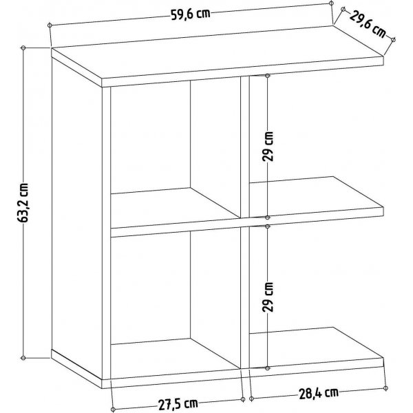 Hamlet sidebord - Hvit/eik