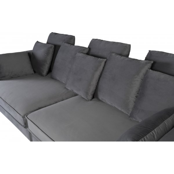 Brandy Lounge - 3,5-seters sofa XL (sølvgrå fløyel) + Tekstilrens for møbler Brandy Lounge - 3,5-seters sofa XL (sølvgrå fløyel) + Tekstilrens for møbler