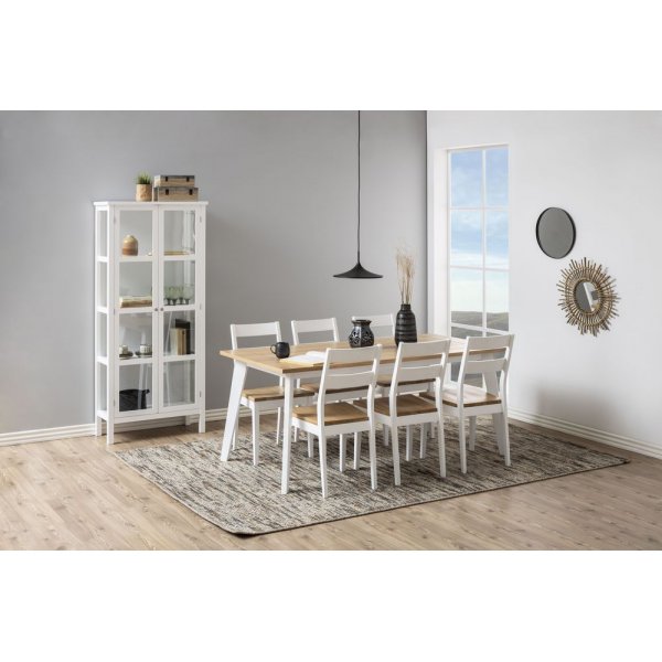 Derry spisebord 180 cm - Eik/Hvit Derry spisebord 180 cm - Eik/Hvit