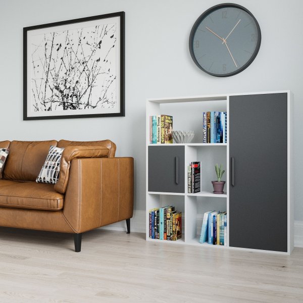 Ridge bokhylle - Hvit/antrasitt Ridge bokhylle - Hvit/antrasitt